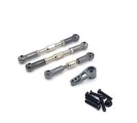 KLAPR Per 104009 1/12 12401 12402-A 12403 12404 12409 Telecomando Parti Auto Metallo Aggiornamento Asta Regolabile Braccio Sterzo (Grigio)