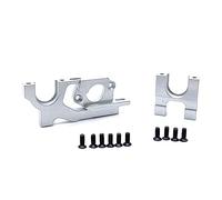 KLAPR Per Wltoys 104072 104001 104002 Supporto motore regolabile in metallo e set di montaggio per ingranaggi centrali 1/10 RC auto aggiornamenti parti accessori (argento)