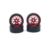 KLAPR Per WLtoys JingShang 1/28 RC Auto Parti di Aggiornamento Metallo, 26.5mm Racing Drift Racing Pneumatici, Mosquito Car Conversion Parts(Rosso)