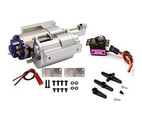 KLAPR Trasmissione del cambio a 2 velocità in metallo pieno di tre generazioni (con servo) per B1 B14 B24 C14 C24 MN D90 D91 MN96 1/12 RC parti auto (argento con servo)