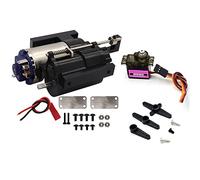 KLAPR Trasmissione del cambio a 2 velocità in metallo pieno di tre generazioni (con servo) per parti auto RC B1 B14 B24 C14 C24 MN D90 D91 MN96 1/12 RC Car Parts (nero con servo)