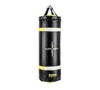 Klarfit Maxxmma A Sacco da boxe Power Bag Uppercut Bag Riempimento acqua / aria a sospensione (33 x 155 cm (ØxL), da 35 a 55 litri, impugnature per uso come Powerbag, pompa per aria) nera / gialla