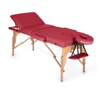 KLAR FIT Klarfit MT 500 Lettino da Massaggio Portatile - Lettino Estetista 210cm, Peso Massimo 200 kg, Due Poggiatesta, Schienale 10 Regolazioni, Apertura Viso, Ripiegabile, con Borsone, Rosso