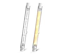Klarlight 500W R7s Lampadine Alogene 118mm, J118 T3 Doppia Testa Lampadina Lineare Dimmerabile Bianco Caldo 2800K, 11000LM per Proiettori, Lampade da Pavimento, Luci del Paesaggio (Confezione da 2)