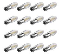 Klarlight Confezione da 20 lampadine a candela E10, 34V E10 lampadine di ricambio Top Candela E10 LED ondulata, 2200 K 0,2 W lampadine a candela scanalata di ricambio per luci di fata Archi di candela