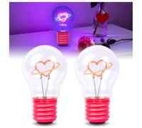 Klarlight Cuore Neon Lampadine, Ricaricabile Portatile Rosa Lampada Da Tavolo Amore Lampadina Lampada da Comodino per la Decorazione della Casa Camera da Letto San Valentino Decorazioni Regali