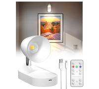 Klarlight Lampada da Parete Ricaricabile con Telecomando, Lampada da Lettura Montata a Parete, Lampada da Immagine Magnetica a LED, 3 Colori e Dimmabile, Iluminación de Pared Giratoria Focos