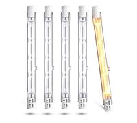 Klarlight Lampadina alogena R7S, 118 mm, 100 W, luce bianca calda, 2800 K, 1300 lm, J118, AC20-240 V, lampadina alogena lineare, angolo di diffusione di 360°, per casa, 5 pezzi