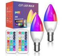 Klarlight Lampadina LED Che Cambia Colore B15 3W Lampadina LED B15 RGB con Telecomando Dimmerabile C37, 30W Equivalente, Funzione Memoria e Timing