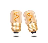 Klarlight Lampadine LED Edison Vintage E27 1W, Mini Lampadine a Candelabro, Lampadine a Tubo Tubolare T28 Bianco Caldo 2200K, Vetro Ambrato, Equivalenti a 10W/15W, 35 Lumen, Non Dimmerabile, 2 Pezzi