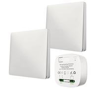 Klarlight Set di interruttori senza fili, Interruttore da parete senza fili 10A, batteria con ricevitore, 30m di portata wireless interna autoalimentata, nessun cablaggio richiesto
