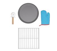 Klarstein PizzaForno - Set di accessori, 4 pezzi | Supporto e teglia per pizza | Guanto termico e taglierina