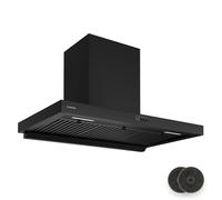 Klarstein AeroClean - Cappa Cucina da 90cm, Cappa Aspirante a Parete, Boost: 721 m³/ora, Efficienza Energetica A++, LED: 3800-4200K, 52 dB, Filtro a Deflettore & Carboni Attivi, Nero