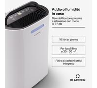 Klarstein AeroDry 10L/24h 2,5L Deumidificatore Bianco