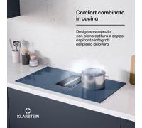 Klarstein AirJet FlexPro Down Air System | Piano cottura a induzione + cappa aspirante | Zona flex | Booster