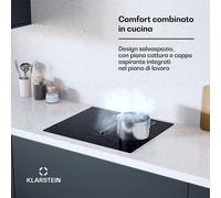 AirJet Hybrid Down Air System | Piano cottura a induzione con cappa integrata | 477 m³/h | CEE A+
