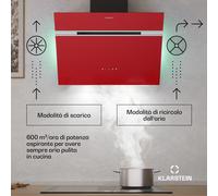 Klarstein Alina - Cappa aspirante | 60 cm | 600 m³/ora | Silenziosa | Classe energetica A