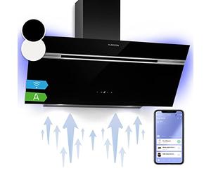 Klarstein Alina - Cappa da Cucina, 90cm, 615 m³/ora Controllo Touch & Smartphone, Cappa con LED, Silenziosa: 69 dB, Scarico & Ricircolo, Nera
