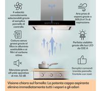 Klarstein Alinea 60 - Cappa aspirante, 60 cm, cappa a parete, WiFi, A++, 500 m³/ora, touch