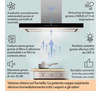 Klarstein Alinea 90 - Cappa aspirante, 90 cm, cappa a parete, WiFi, A++, 500 m³/ora, touch