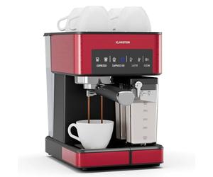 KLARSTEIN Arabica Comfort Macchina per Caffè - 20 Bar, 1350W, con Montalatte, Compatibile con Caffè Macinato & Cialde, Serbatoio 1,8L, Pannello Touch, Serbatoio Latte Rimovibile