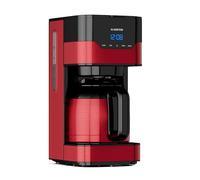 KLARSTEIN Arabica - Macchina per Caffè Americano, con Filtro, 800 Watt, EasyTouch Control, 1,2 L, fino a 12 Tazze, incl. Filtro Permanente, Rosso/Nero