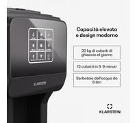 Klarstein ArcticBlend 3in1 Fabbricatore di ghiaccio | 20 kg/24h | Ghiaccio a forma cilindrica | Ghiaccio tritato | Erogatore d'acqua