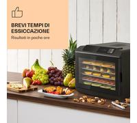 Klarstein Arizona Jerky Essiccatore 500W 35-70°C Display Touch Digitale nero