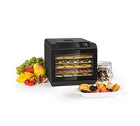 Klarstein Arizona Jerky Essiccatore per alimenti, essicca frutta, carne e frutta, 500 watt, 35-70°C, 6 vassoi lavabili in lavastoviglie, breve tempo di essiccazione, display touch, nero
