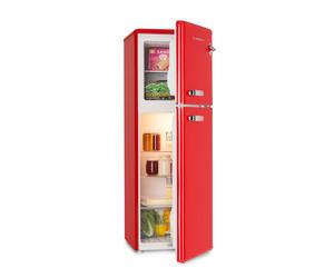 Klarstein Audrey 128cm 138L Frigo Combinato Retrò Rosso