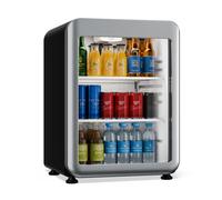 Klarstein Audrey Evo 64cm 65L Frigo Bevande con Porta in Vetro Argento