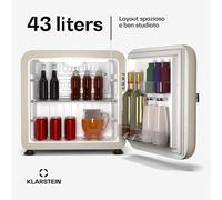 Audrey Evo - Mini frigo | 43L | Design rétro | Silenzioso | Compatto | 3 colori