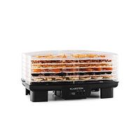 Klarstein Bananarama - Essiccatore, 6 piani, impilabile, 550 Watt, temperatura regolabile, Display LCD, timer programmabile, Supporto aggiuntivo fine, facile pulizia, nero