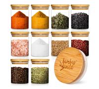 Klarstein Barattoli rotondi Coperchi in bambù