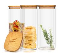 Klarstein Barattolo squadrato con coperchio di bambù