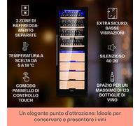 Klarstein Barossa 123 Duo frigorifero per vino 123 Fl 226 Ltr 2 zone controllo touch