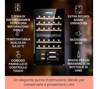 Barossa 29 Duo - Frigorifero per vini, 29 bottiglie, 80 litri, 2 zone, controllo tramite pulsanti
