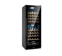 KLARSTEIN Barossa 54 Bottle Duo CANTINETTA VINO, 54 bottiglie, 8 ripiani, dimensoni: L 48 cm, A 128 cm, P 46 cm, temperatura massima 18 °C, temperatura minima 5 °C, Legno chiaro, Nero