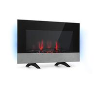 KLARSTEIN Basel Baseline - Camino Elettrico, Termoventilatore, 2000 Watt, 2 Livelli, Effetto Fiamma LED in 7 Colori, Dimmer, Retroilluminazione LED, Termostato, Timer, Display LED, Nero
