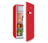 KLARSTEIN Beercracker - Frigorifero da 90L, Volume: 90L, Classe Energetica E, Vano Freezer, Vano per le Verdure, 3 Vani sullo Sportello, Apribottiglie Integrato, 2 Ripiani in Vetro, Rosso