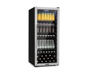 Klarstein Beersafe 127.7cm 242L Frigo Bibite con Porta in Vetro Argento