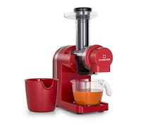 Klarstein Bella Elegance Estrattore di Succo 200 W, Pressa a Freddo Verticale, Contenitore 400 ml, Senza BPA, Base Antiscivolo, Rosso