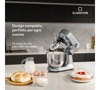 Klarstein Bella Evo impastatrice da cucina | Sistema planetario | 3 fruste | 1500 W | 5 l