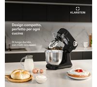 Klarstein Bella Evo robot da cucina | Sistema di miscelazione planetaria | 3 fruste | 1500 W | 5 l