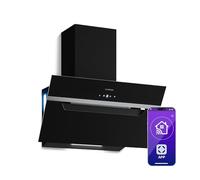 Klarstein BigBite Cappe Inclinate - 60cm, Cappa Cucina Angolare, 417 m³/h, Touch, LED, A+++, 3 Velocità & Boost, Filtro Carbone, Scarico & Ricircolo, Design Moderno, Silenziosa, Nero