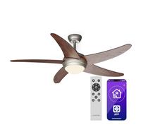 Klarstein Bolero Smart 132 cm 55 W Ventilatore da soffitto con luce Noce