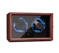 Klarstein Brienz 2 - Caricatore per orologi, 2 orologi, 4 modalità, look effetto legno, illuminazione interna blu