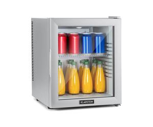 Klarstein Brooklyn 47.5cm 30L Frigo Bibite con Porta in Vetro Argento