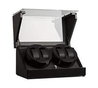 KLARSTEIN CA2PM - Custodia orologi, Watches winder, 4 orologi automatici x, 4 modalità di movimento, Rotazione destra/sinistra, Liscia, Laccato, Potenza e funzionamento batteria, nero