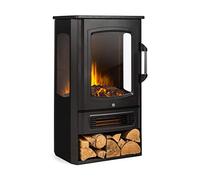 Klarstein Camino Elettrico 2000 W, Camino Finto a Riscaldamento Elettrico a Basso Consumo, Fuoco Finto LED, Spazio per Legna, Termocamino con Telecomando, Termostato e Timer Settimanale
